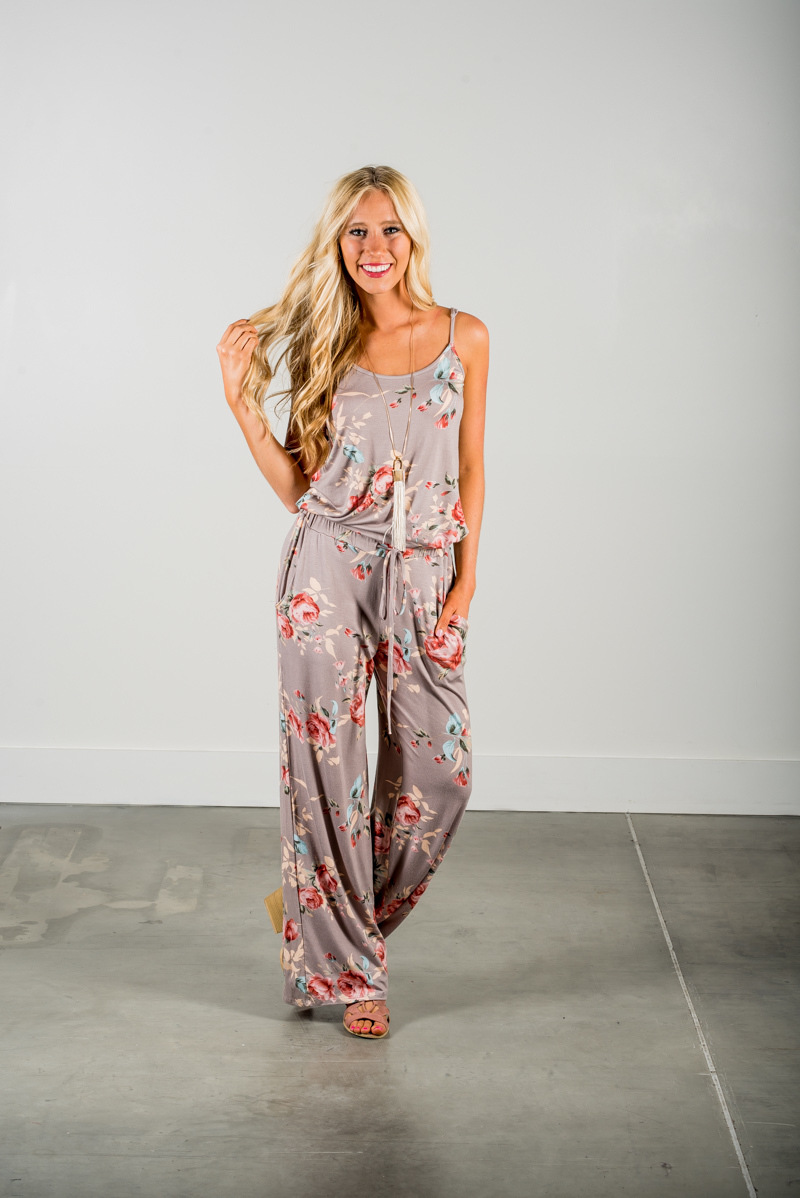 SZ60131-2  floral print Jumpsuits and Rompers straps backless Overalls for women